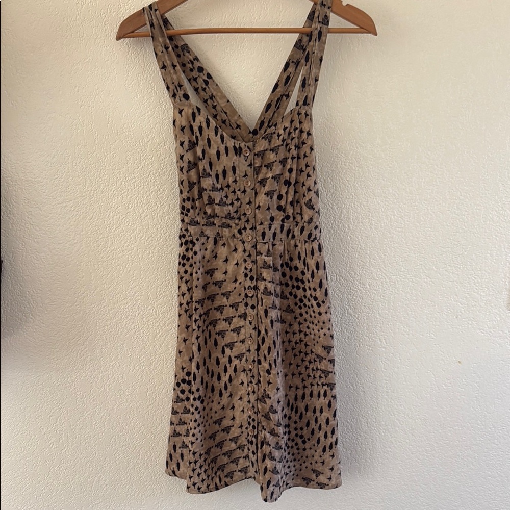 Stylish Brown Patterned Dress
